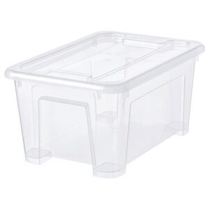 Bundle of 2 IKEA SAMLA Box with lid, 11x7 ¾x5 ½ "/169 oz Heavy-Duty Version